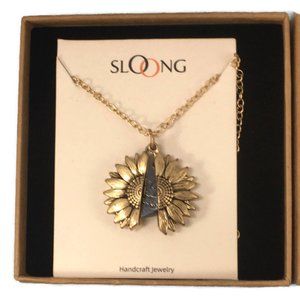 SLOONG Sunflower Pendant "Family Forever" NIB